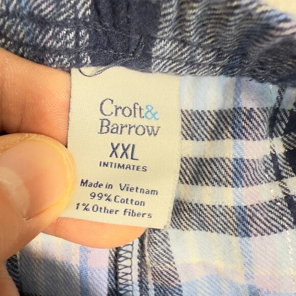 Croft & Barrow 2 pc Flannel Pajamas Woman XXL Button Top Drawstring Elas Waist - Picture 14 of 16